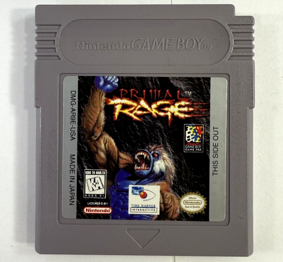 Primal Rage (Nintendo GameBoy, 1995) Game Box Manual Inserts - Tested & Working