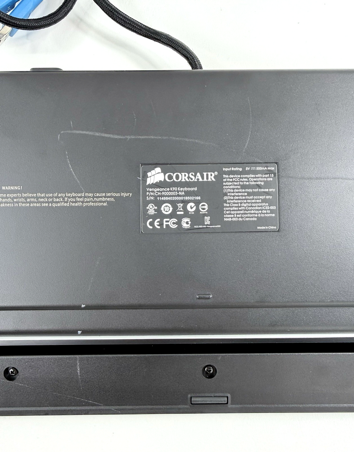 Corsair Vengeance K90 CH-9000003-NA Wired MMO USB Gaming Keyboard - Tested