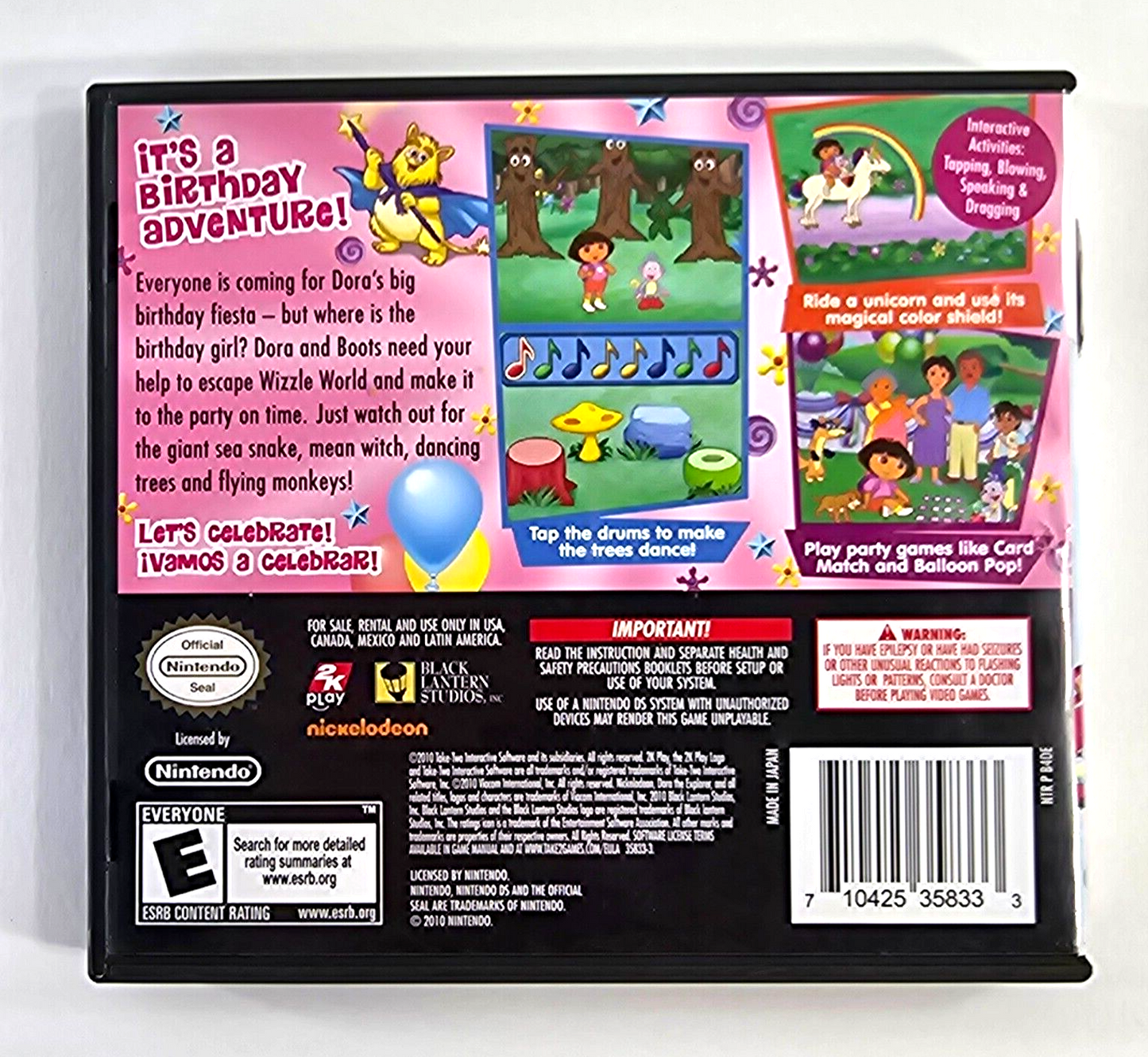 Dora's Big Birthday Adventure (Nintendo DS, 2010) Game and Case - Tested