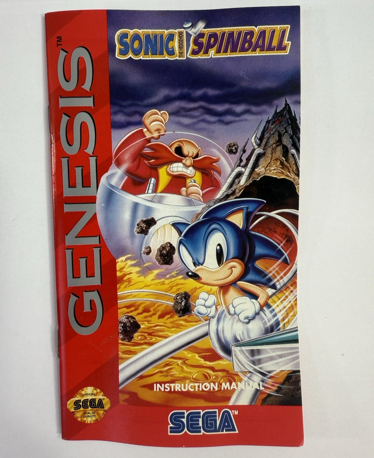 Sonic Spinball (Sega Genesis, 1993) Game Case Manual - Tested and Working