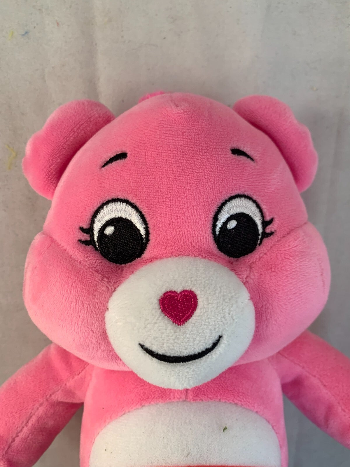 CARE BEAR CHEER BEAR, 10" PINK PLUSH, RAINBOW BELLY BADGE
