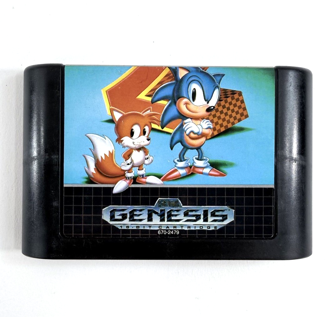 Sonic the Hedgehog 2 (SEGA Genesis, 1992) Game Cartridge - Tested and Working