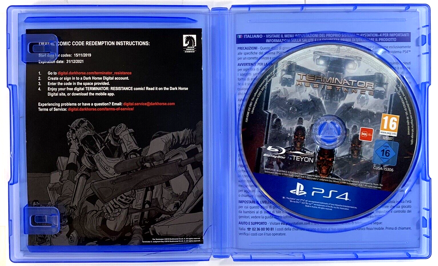 Terminator Resistance (PlayStation 4, 2019) Game Case Manual - Tested