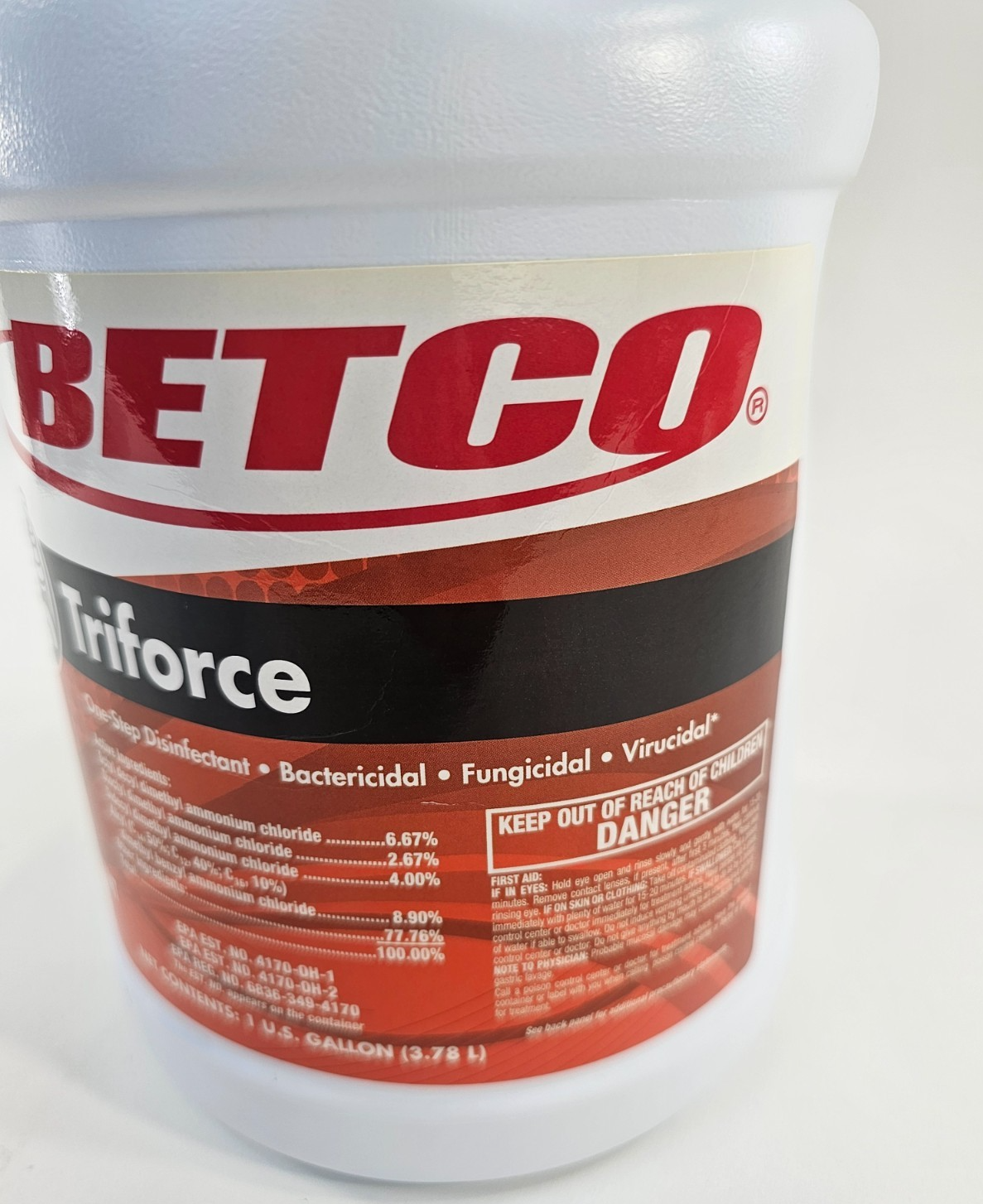 BETCO Triforce Commercial One-Step Disinfectant 333 - 1 Gal. Concentrate -New