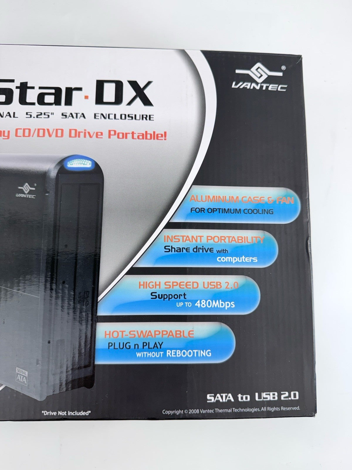 Vantec NexStar DX NST-530S2 External 5.25" USB 2.0 SATA Enclosure - New/Open Box