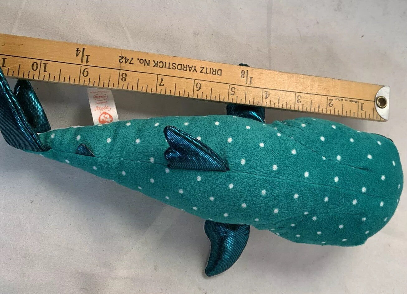 Disney 2016 Ty Sparkle Finding Dory 12” Destiny The Whale Beanie Plush