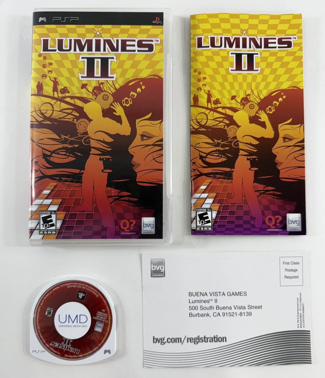 Lumines II (Sony PSP, 2006) Game, Case, Manual, Registration Card - Tested