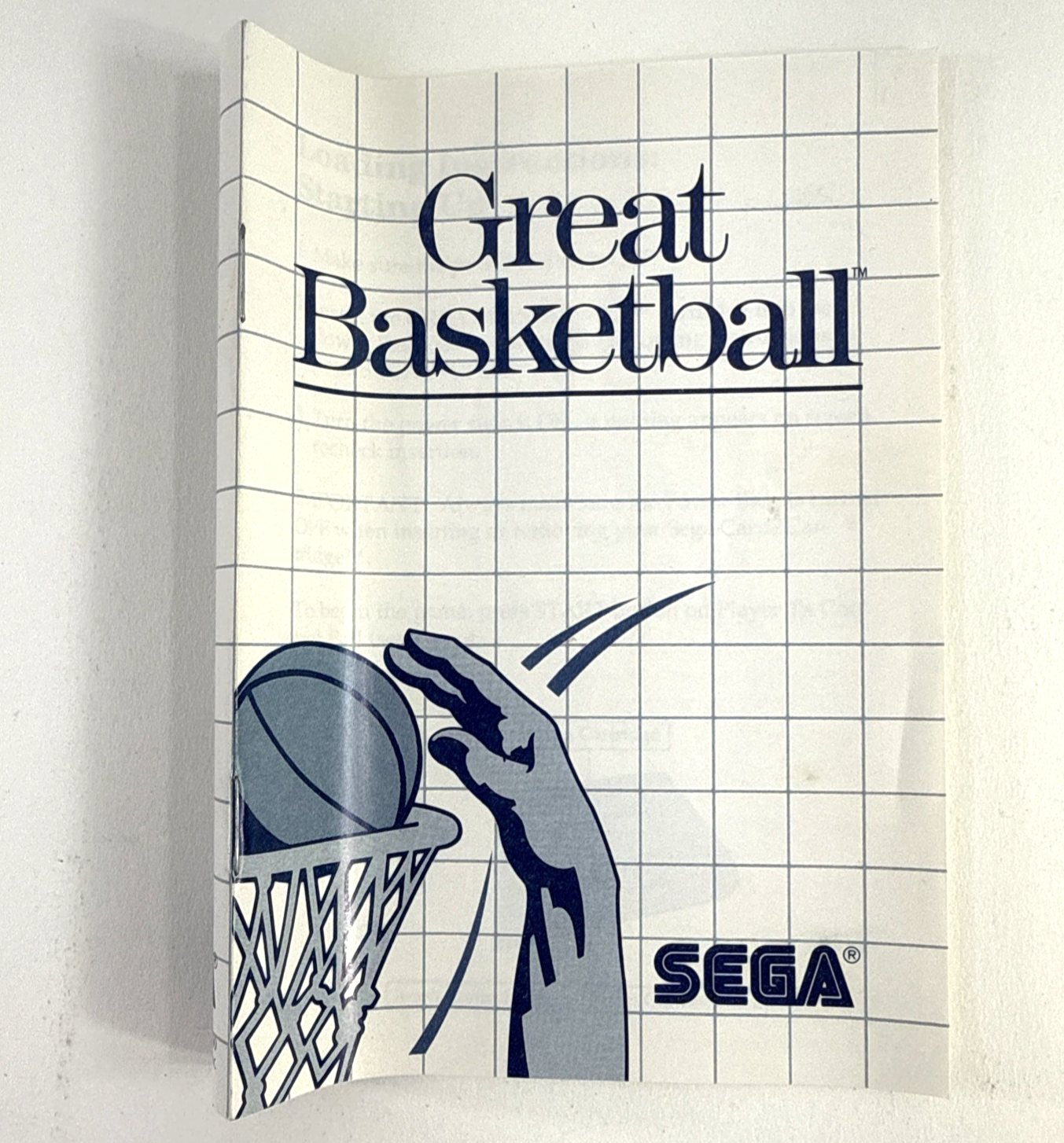 Great Baskeball (Sega Master System, 1987) Game Case Manual - Tested and Working