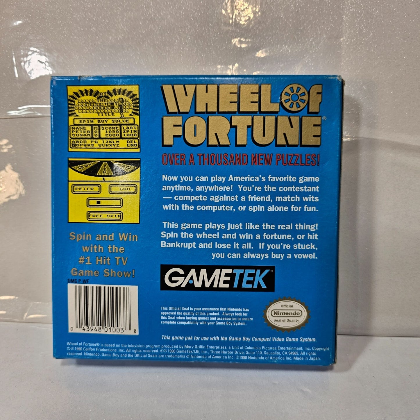 Wheel of Fortune (Nintendo Gameboy, 1990) CIB Game Box Manual Inserts