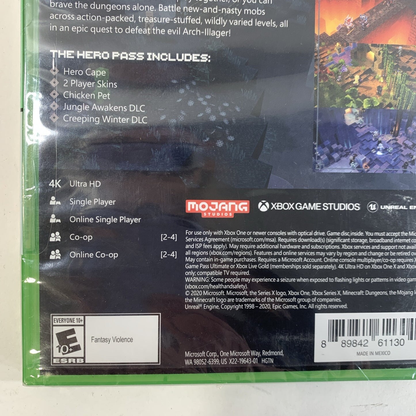 Minecraft Dungeons Hero Edition (Microsoft Xbox One, 2020) Factory Sealed/New