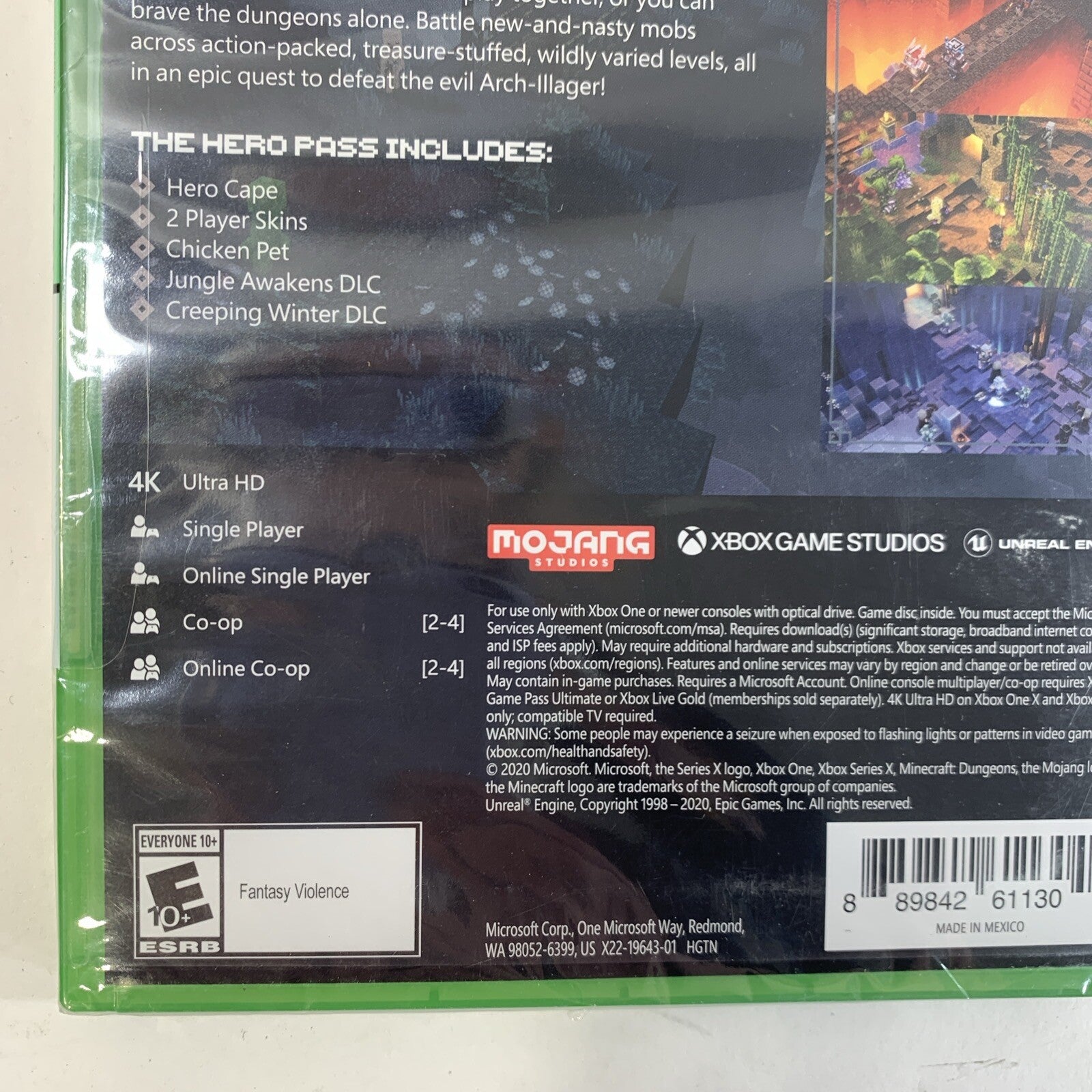 Minecraft Dungeons Hero Edition (Microsoft Xbox One, 2020) Factory Sealed/New