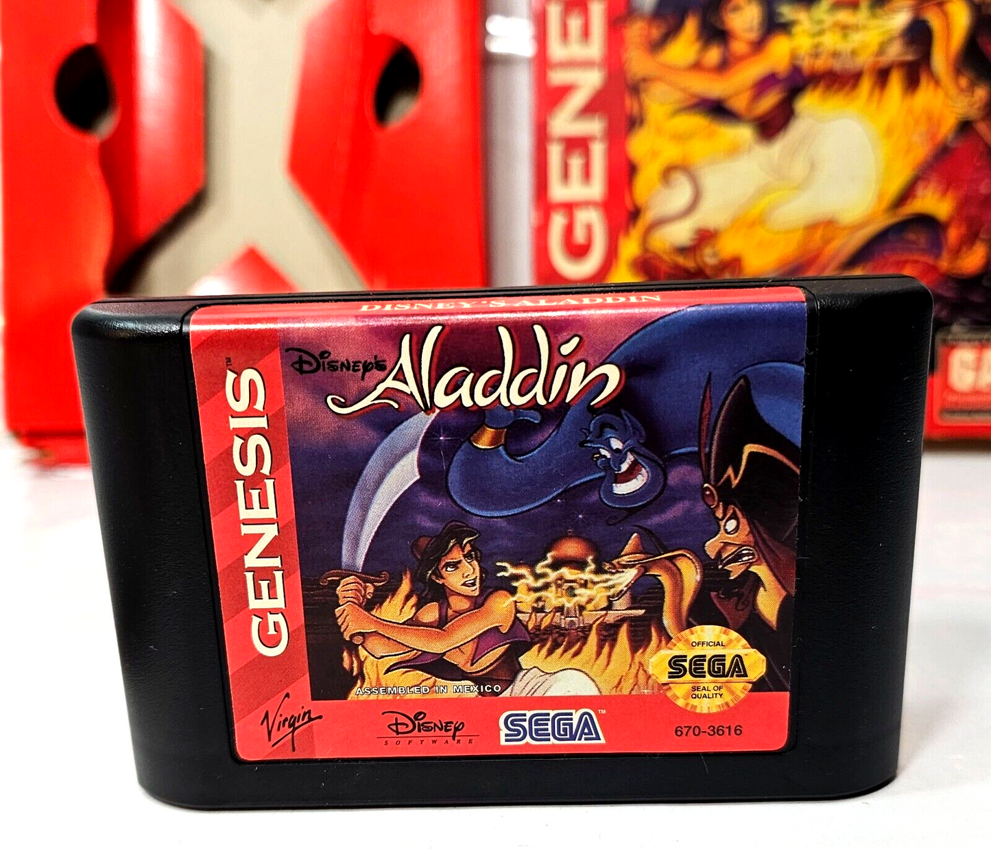 Disney's Aladdin (Sega Genesis, 1993) Game Box Manual Registration- Tested