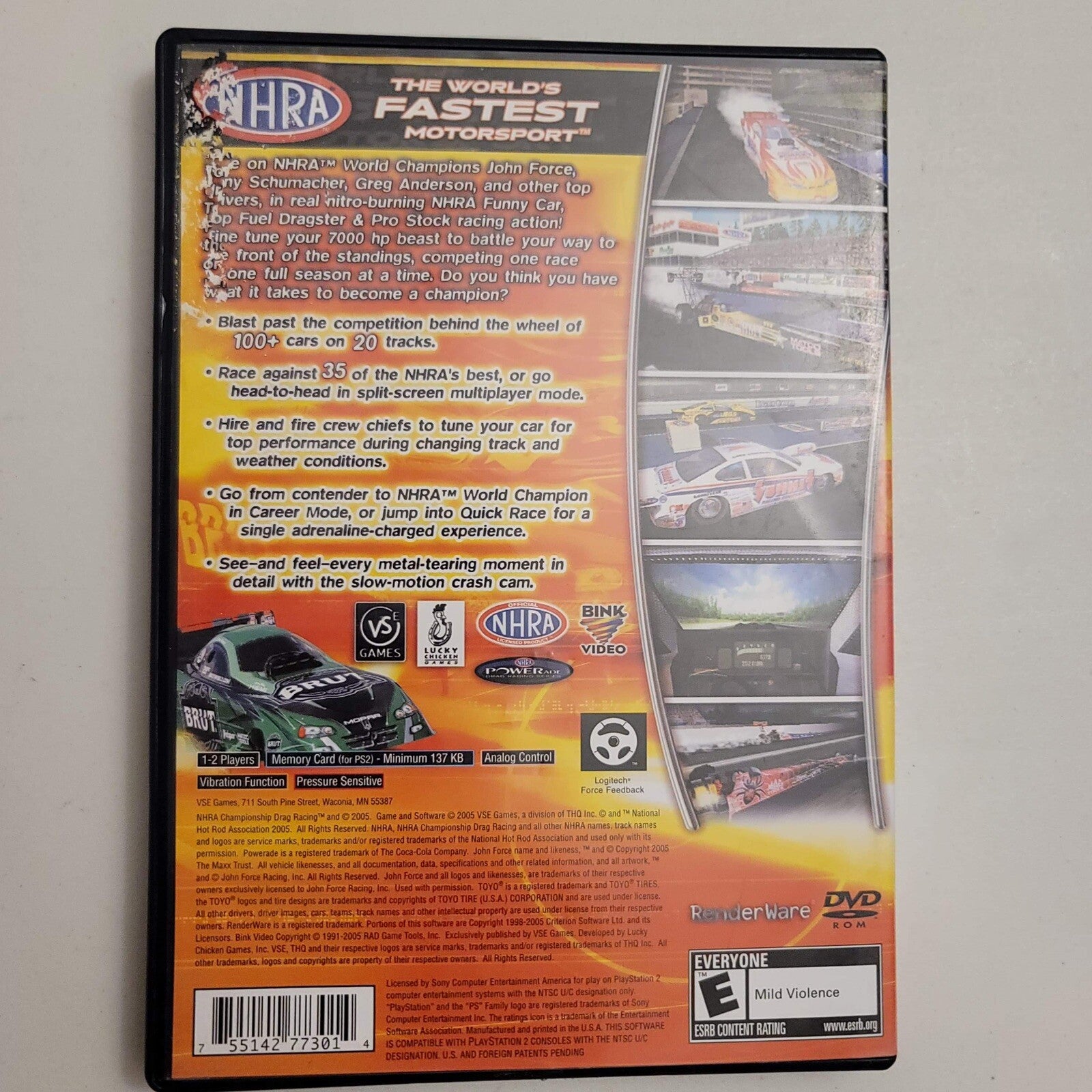 NHRA Championship Drag Racing (Sony PlayStation 2, 2005) CIB