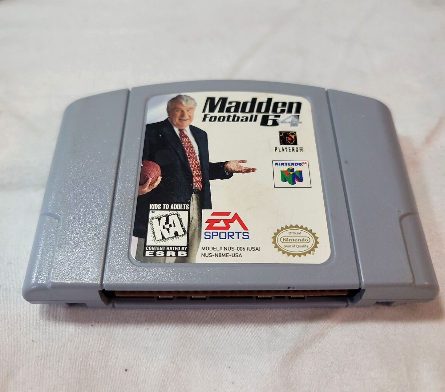 Madden Football 64 (Nintendo 64, 1997) Game Cartridge