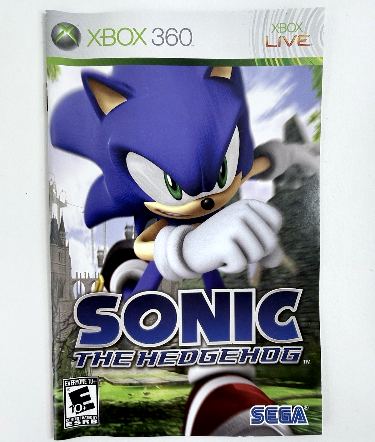 Sonic the Hedgehog (Microsoft Xbox 360, 2006) Game Case Manual - Tested