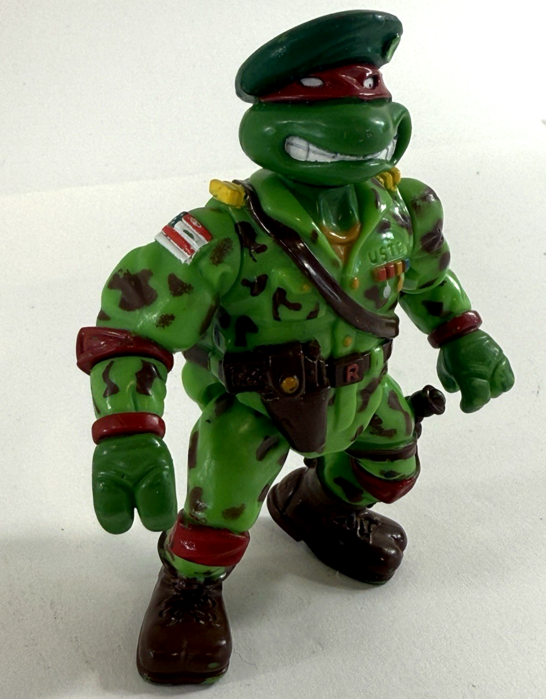 Playmates 1991  Raph The Teen Green Beret 6" Loose Action Figure - TMNT