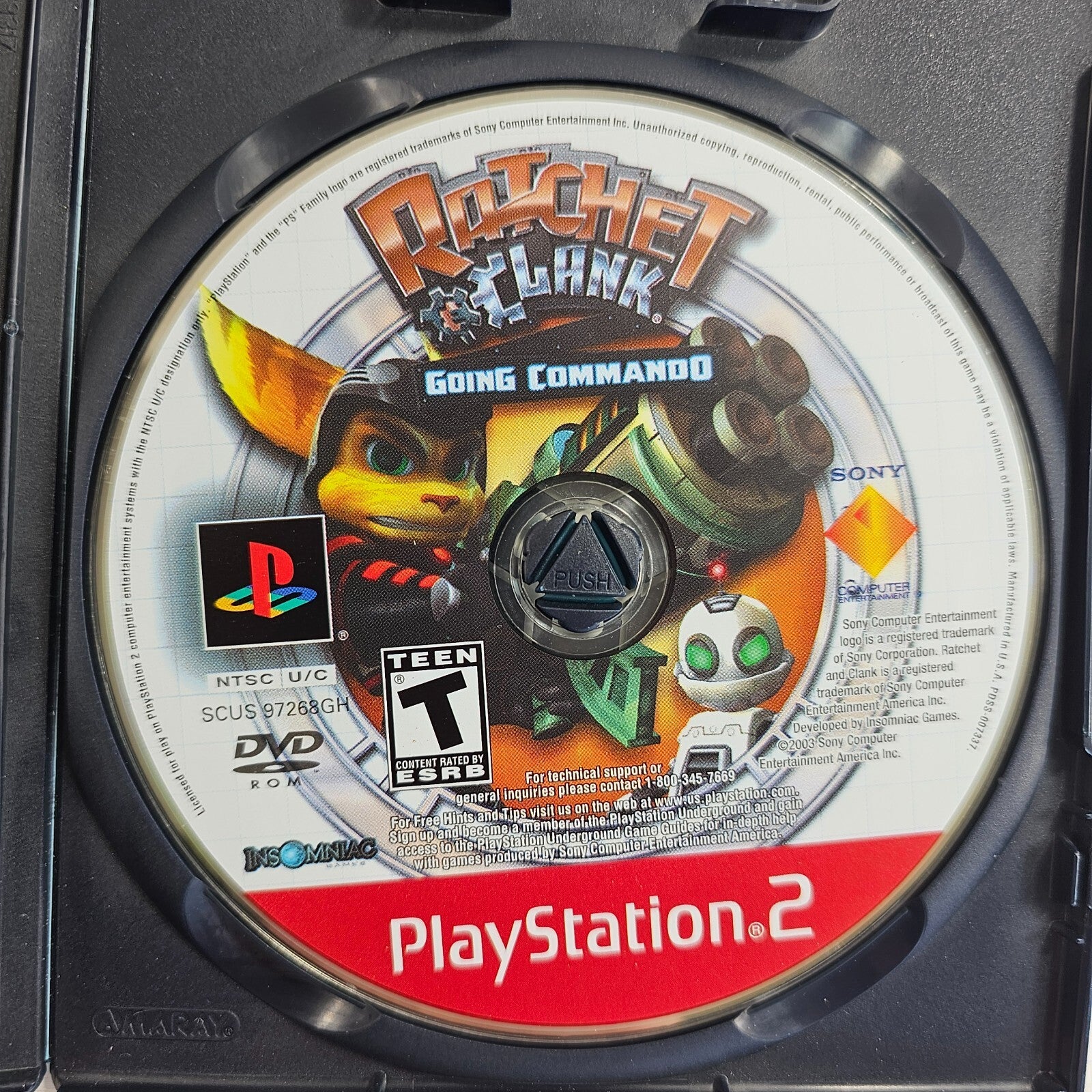 Ratchet & Clank: Going Commando (Sony PlayStation 2, 2004) Game Case Manual Reg.