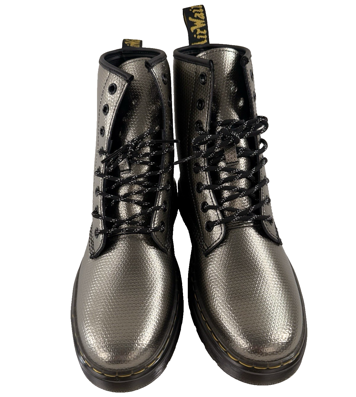 Doc Martens Zavala Metallic Textured Leather 8-Eye Unisex Boots Men's US Size 8