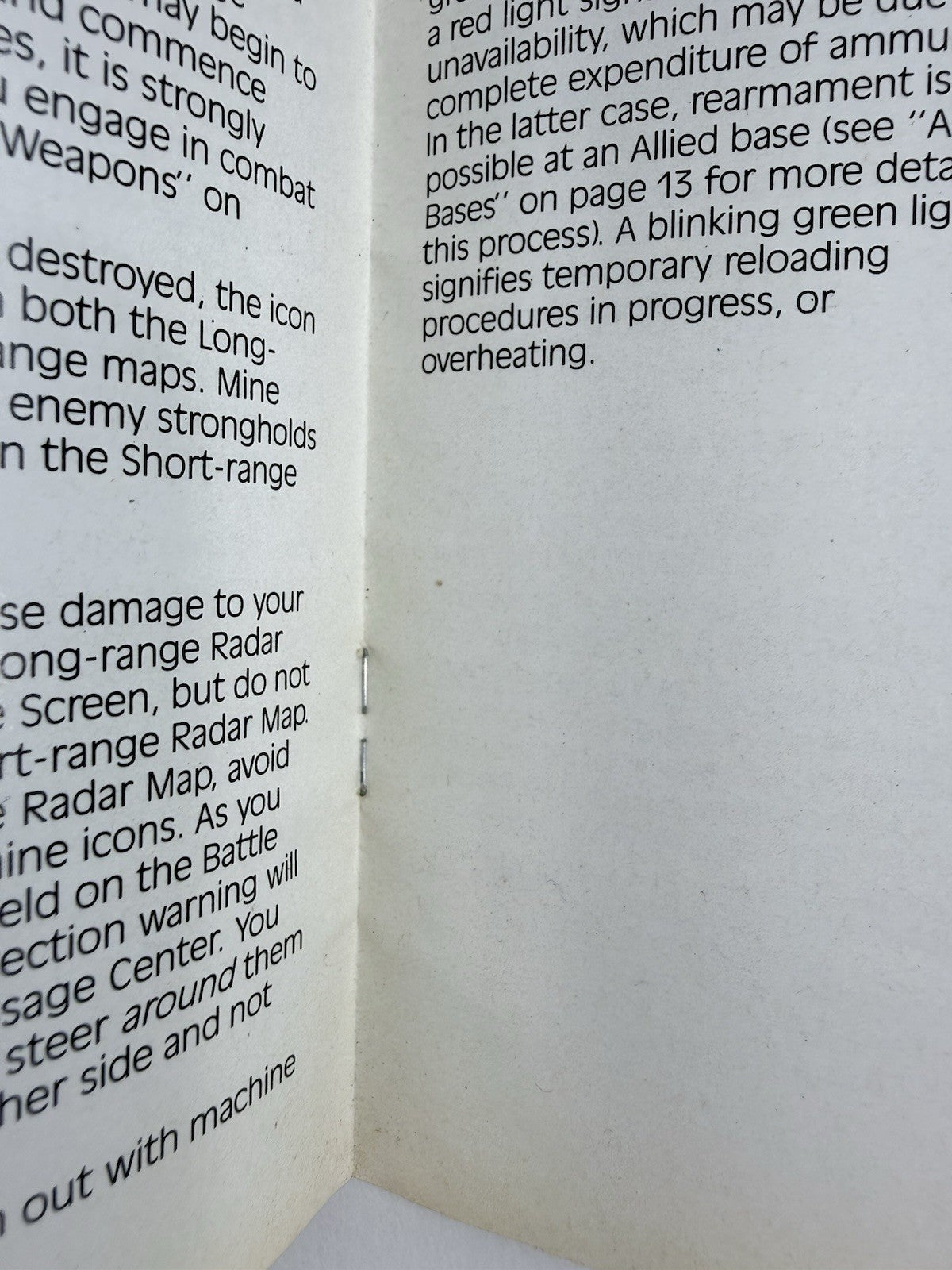 Garry Kitchen's Super Battletank War In The Gulf Instruction Manual SNS-SB-USA-1
