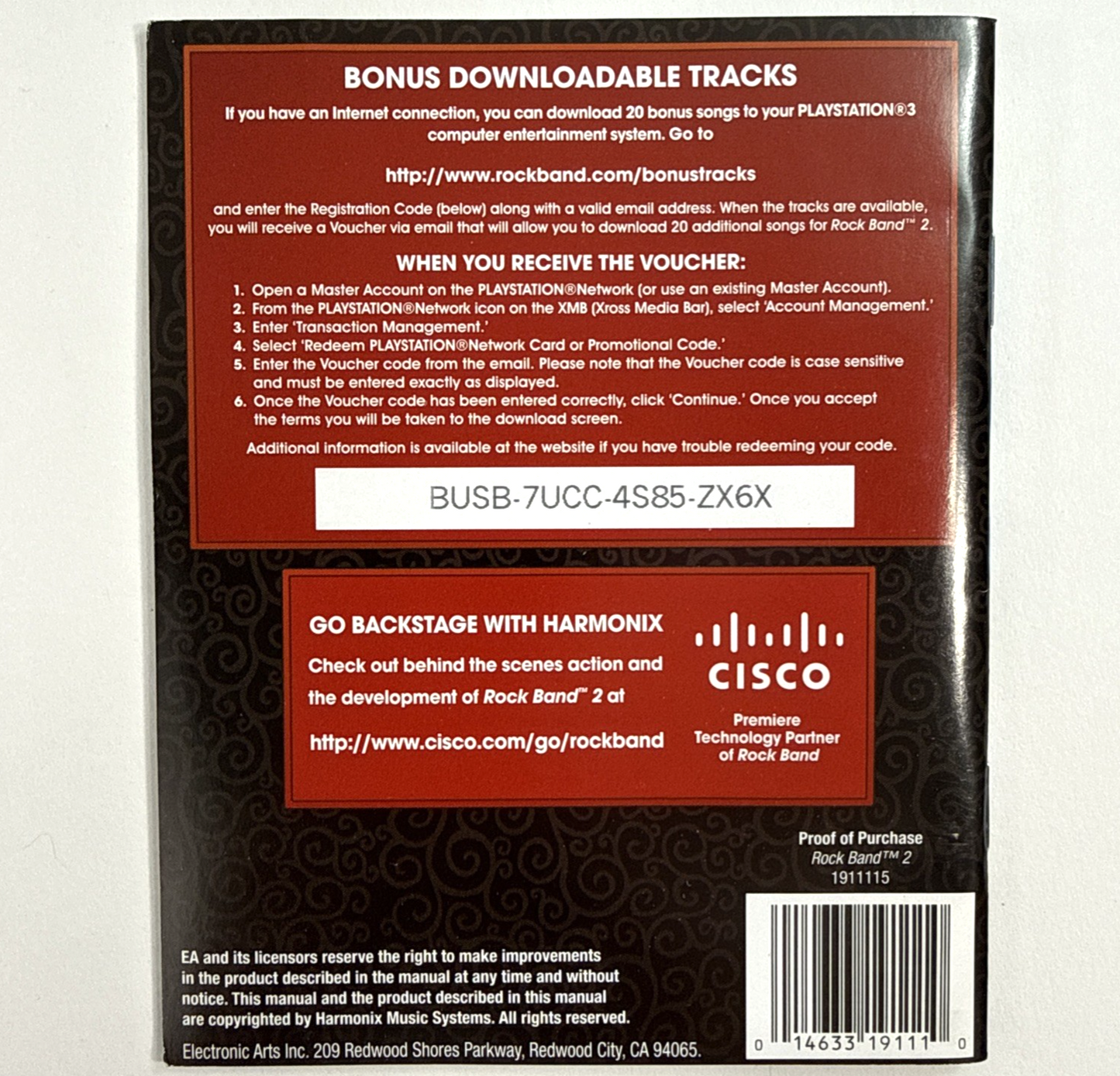 Rock Band 2 (Sony PlayStation 3, 2008) Game Case Manual - Tested and Working