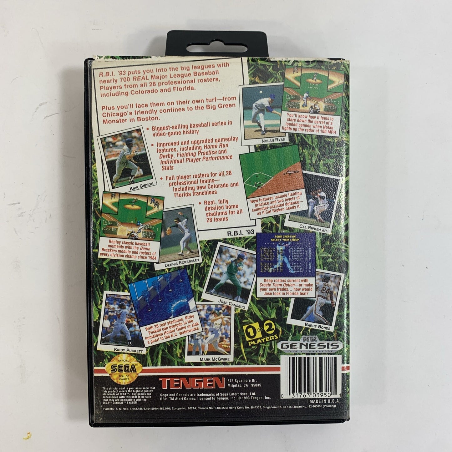 R.B.I. Baseball '93 (Sega Genesis, 1993) Game Case Manual - Tested and Working