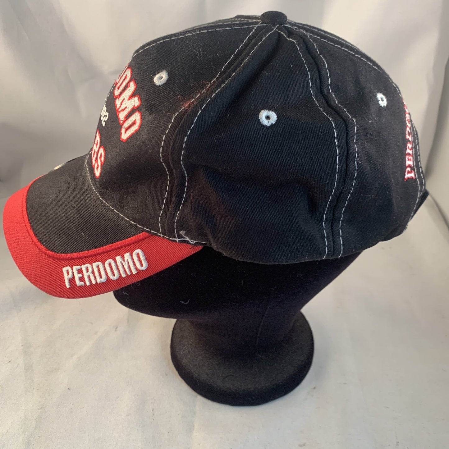 Perdomo Cigars Adjustable Baseball Cap Hat w/ Bottle Opener Black & Red