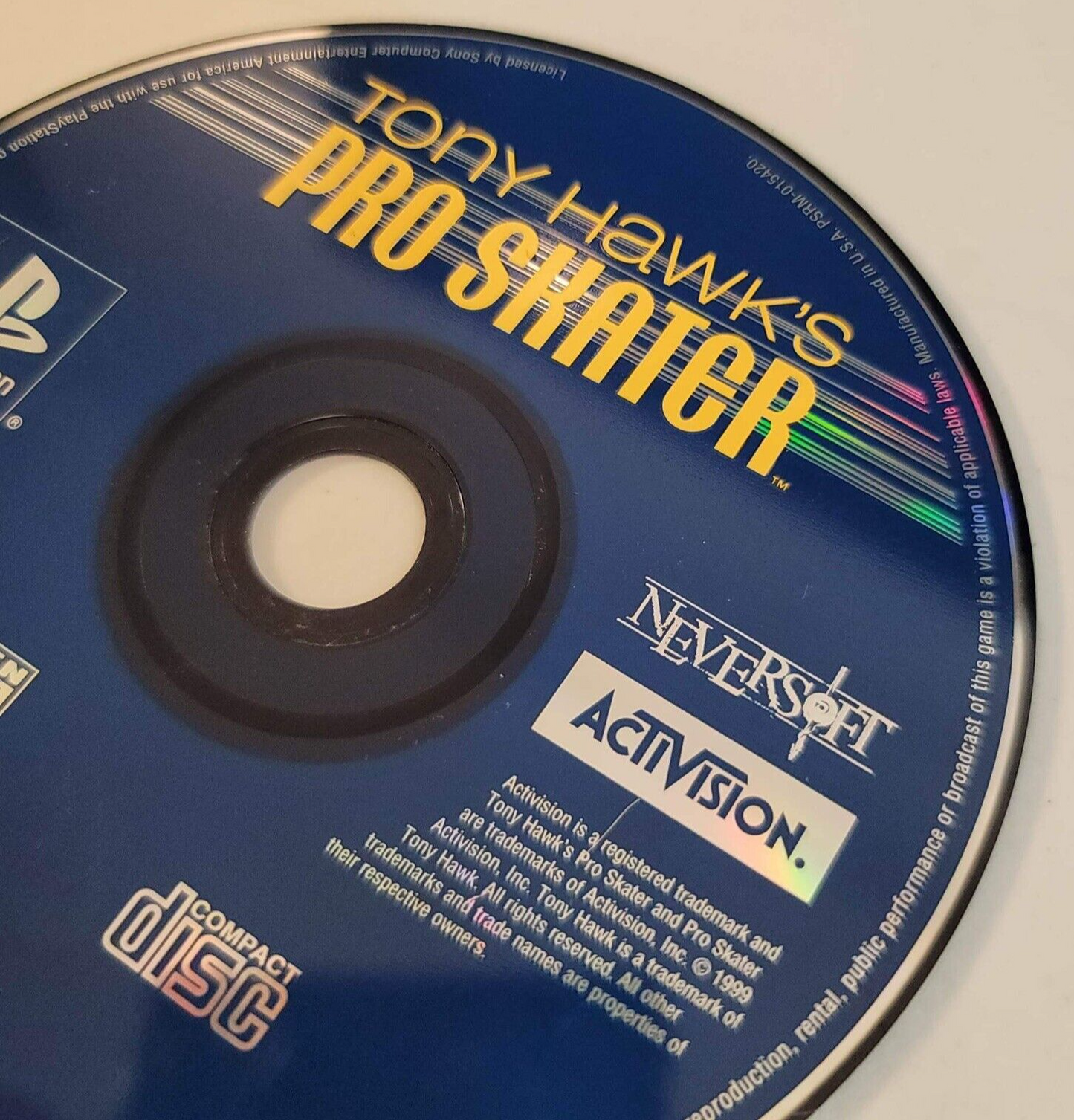 Tony Hawk's Pro Skater (Sony PlayStation, 1999) Game Disc - Tested and Working