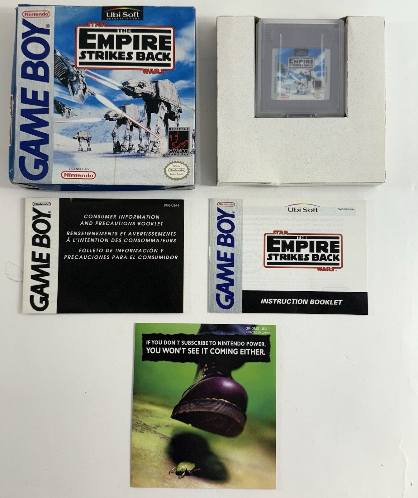 Star Wars: The Empire Strikes Back (GameBoy, 1992) Game Box Manual Inserts