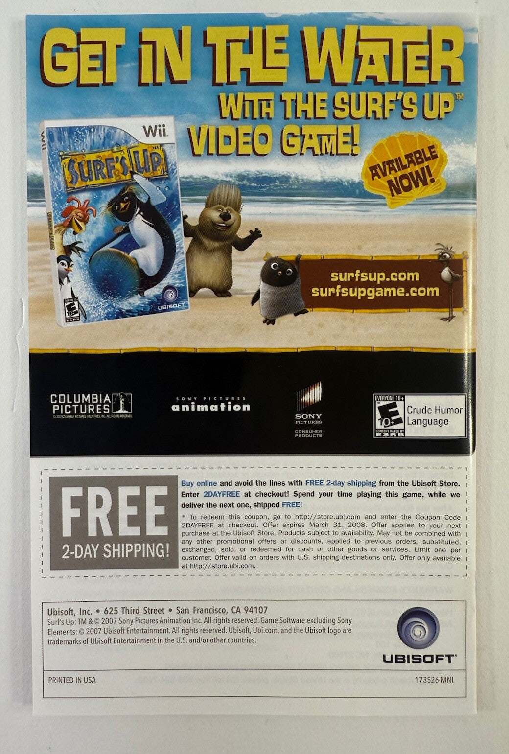 Cosmic Family (Nintendo Wii, 2007) Game Case Manual Coloring Book - Tested