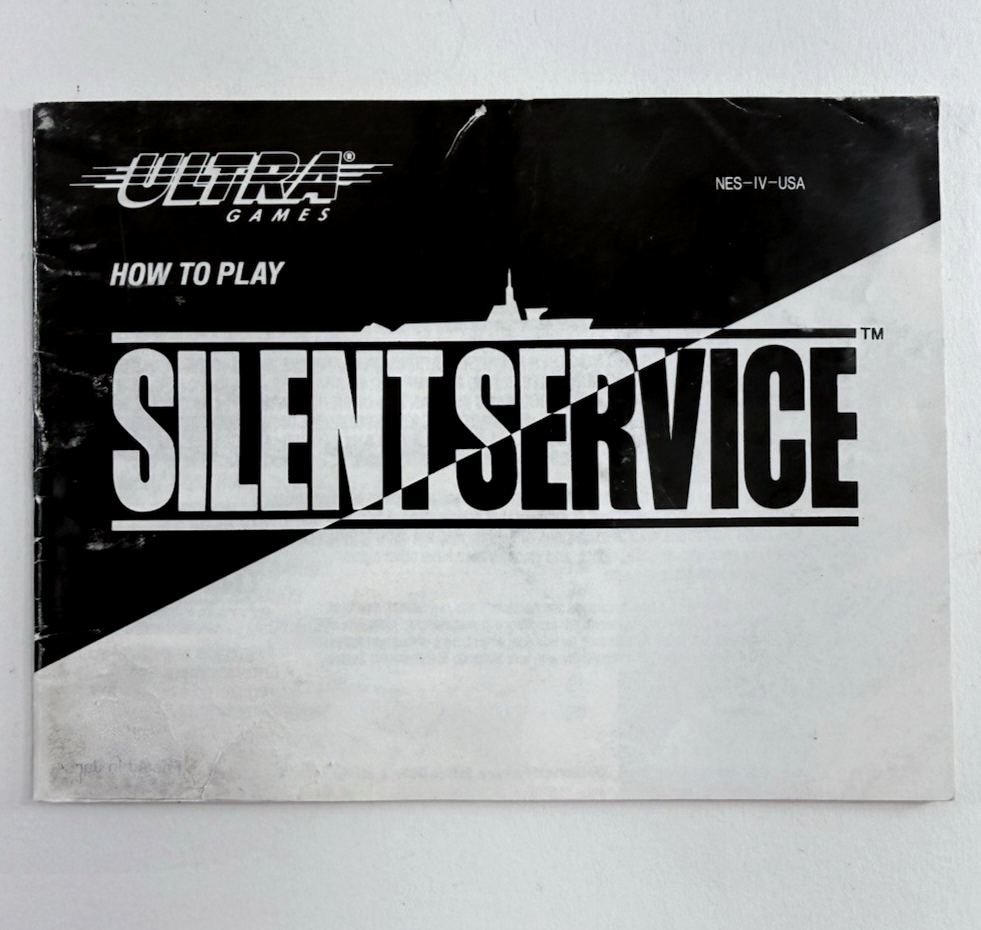 Silent Service (Nintendo Entertainment System, 1989) Game and Manual - Tested