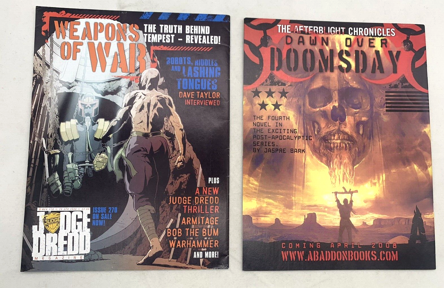 2000 AD Program Back Issues #1580- 1596 - 17 Books - Apr 08- Jul 08 Judge Dredd