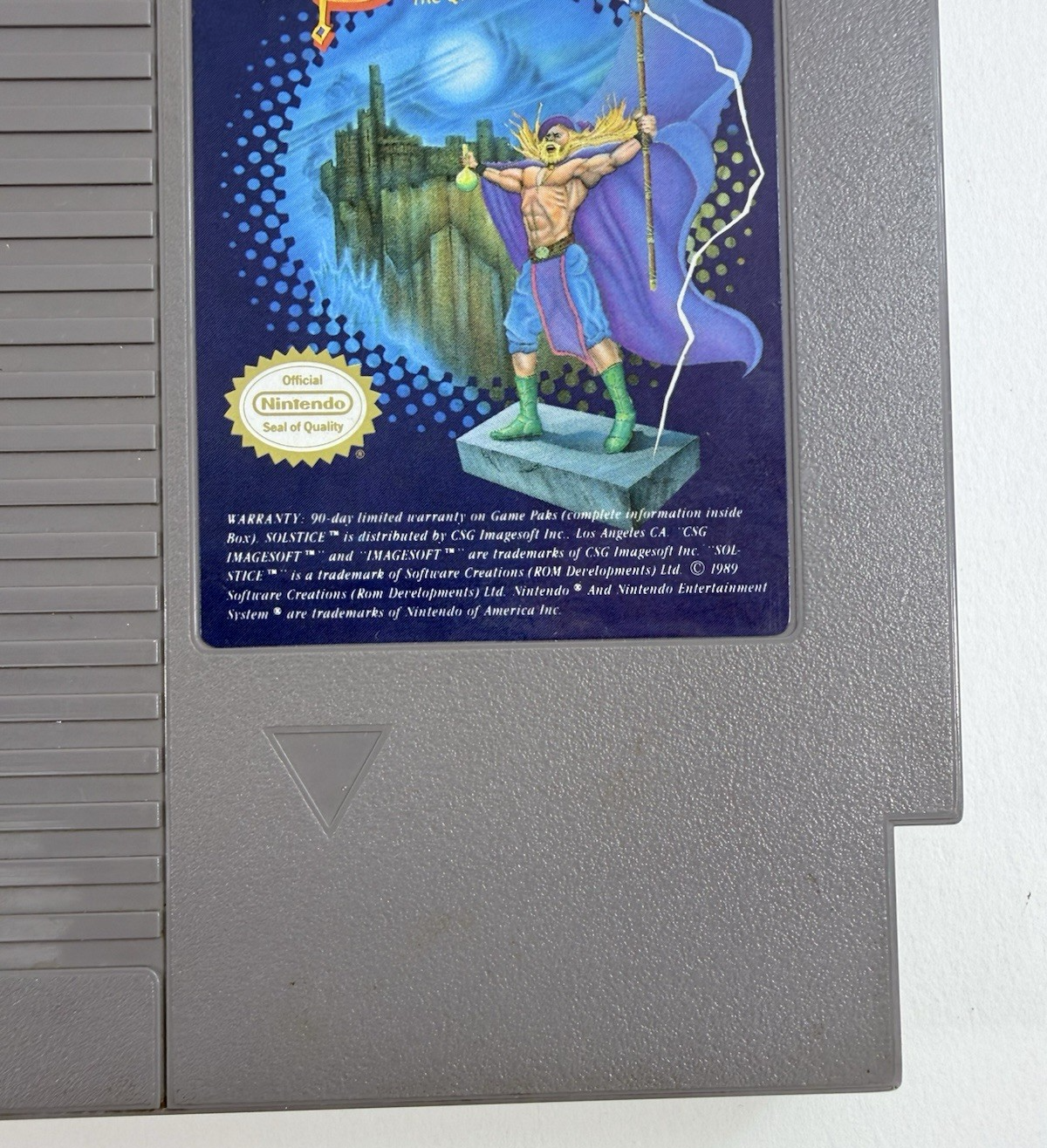 Solstice: The Quest for the Staff of Demnos (Nintendo NES, 1990) Game and Manual