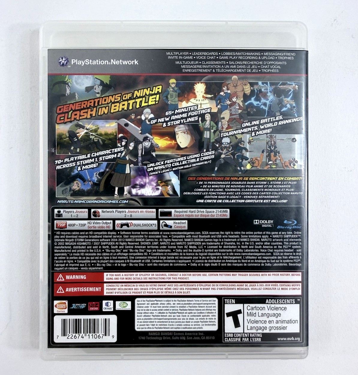Naruto Shippuden Ultimate Ninja Storm Generations (PlayStation 3, 2012) Tested