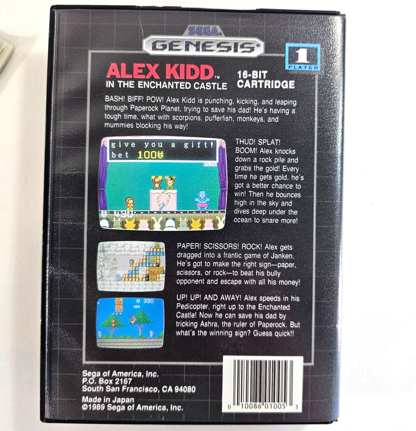 Alex Kidd in the Enchanted Castle (Sega Genesis, 1989) Game Case Manual - Tested