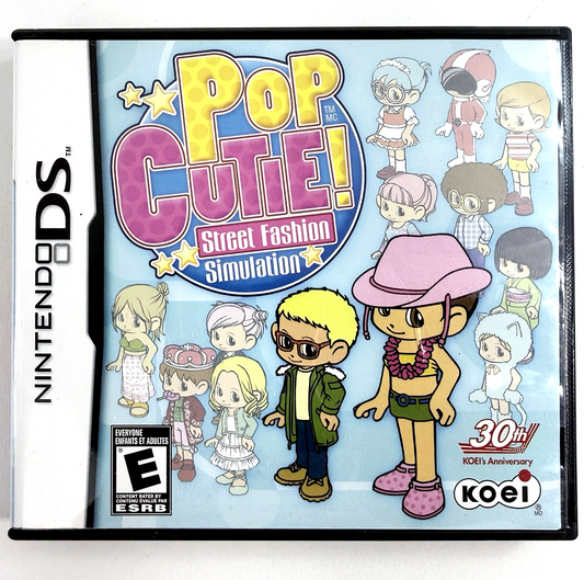 Pop Cutie! Street Fashion Simulation (Nintendo DS, 2008) Game Case and Insert