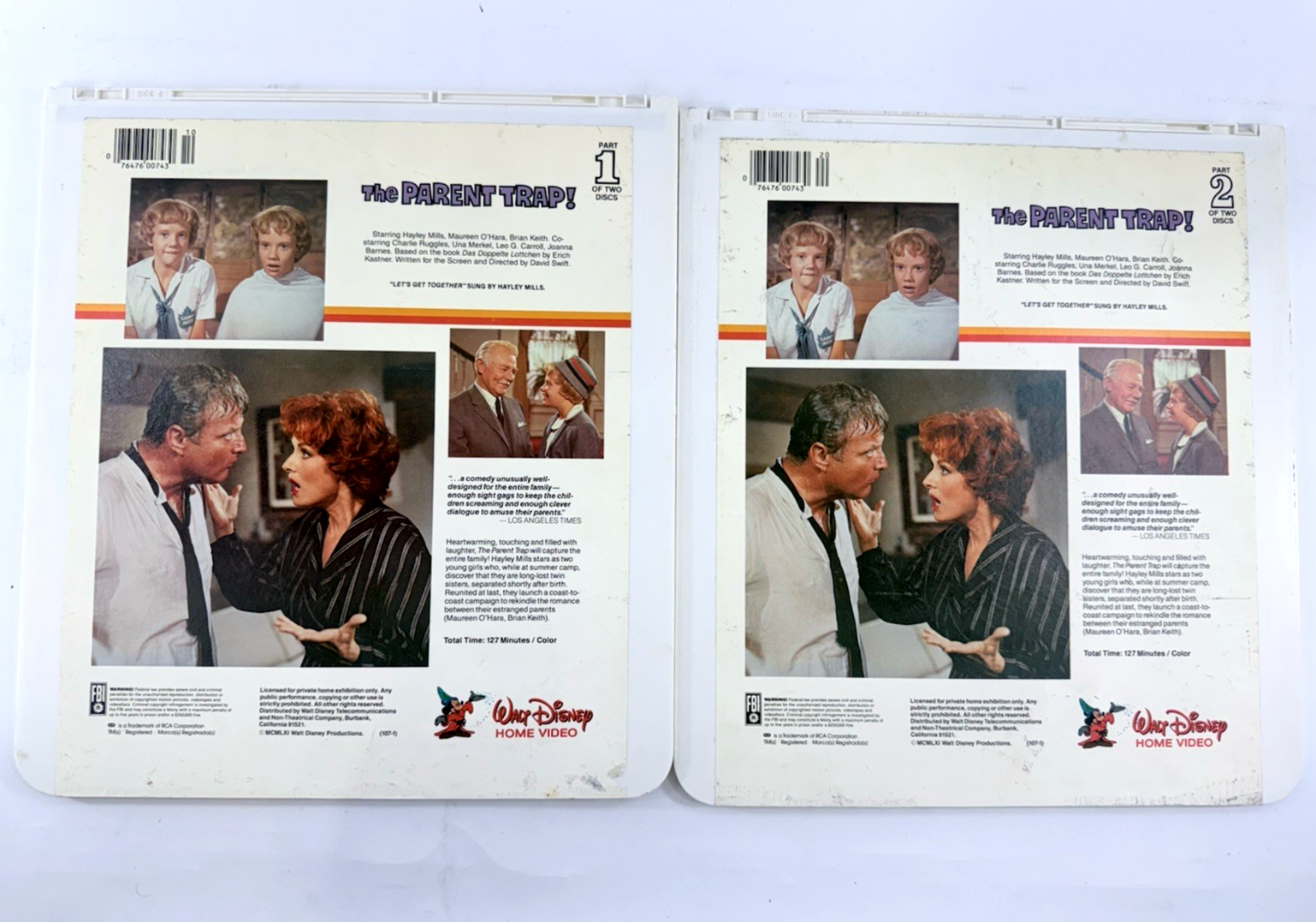 Disney CED Videodisc Bundle - Parent Trap, Love Bug, Old Yeller, Absent-Minded..
