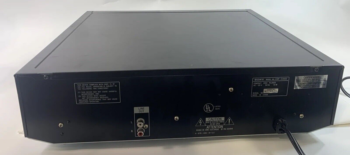 Sony CDP-C350Z CD Changer 5 Compact Disc Player HiFi Stereo Vintage Home Audio
