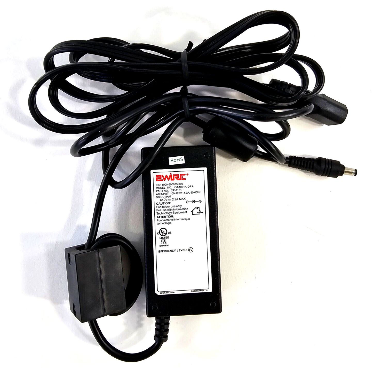 2Wire YM-1031A AC/DC Adapter 12V 2.9A Power Supply - Tested and Working