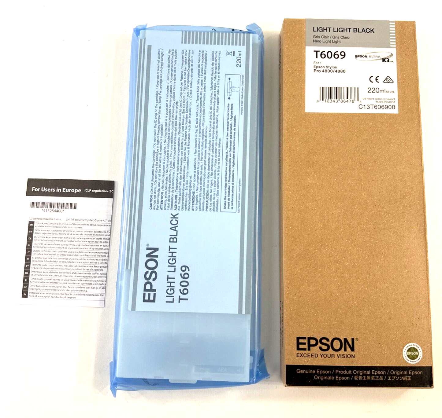 Epson T6069 K3 Photo Light Black Ink 220ml Stylus Pro 4800/4880 - Exp 2019 - New