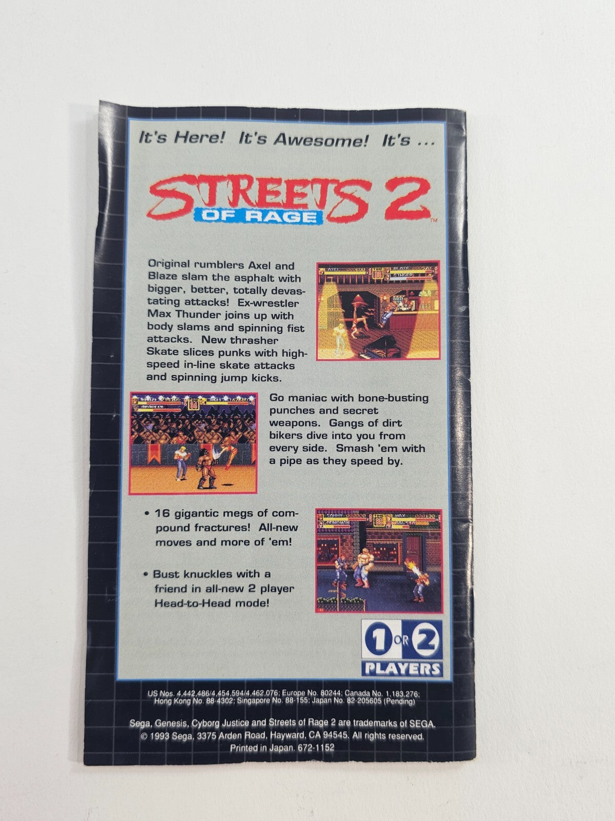 Cyborg Justice (Sega Genesis, 1993) Game and Manual - Tested and Working