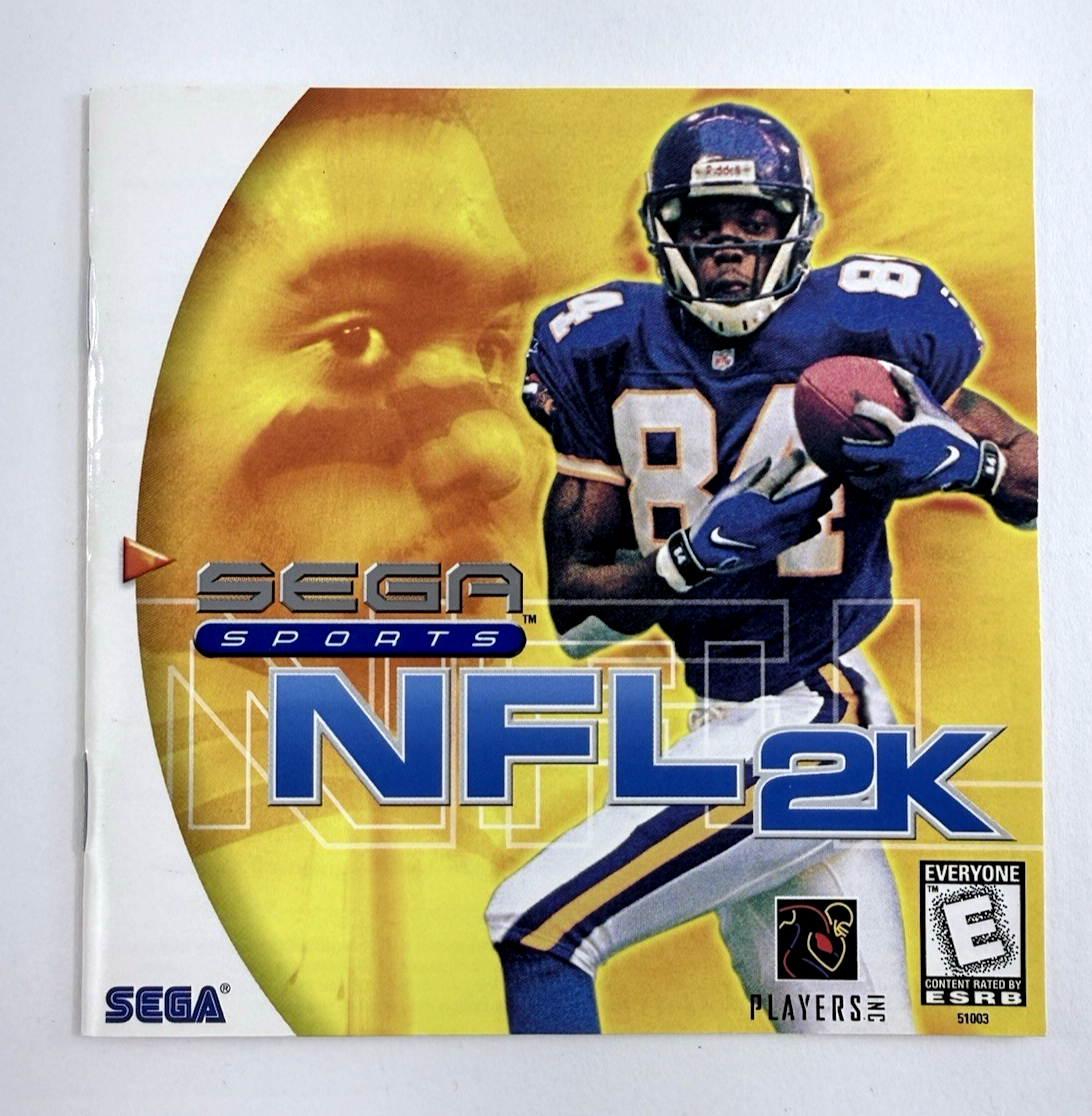 NFL 2K (Sega Dreamcast, 1999) Game Case Manual - Tested and Working
