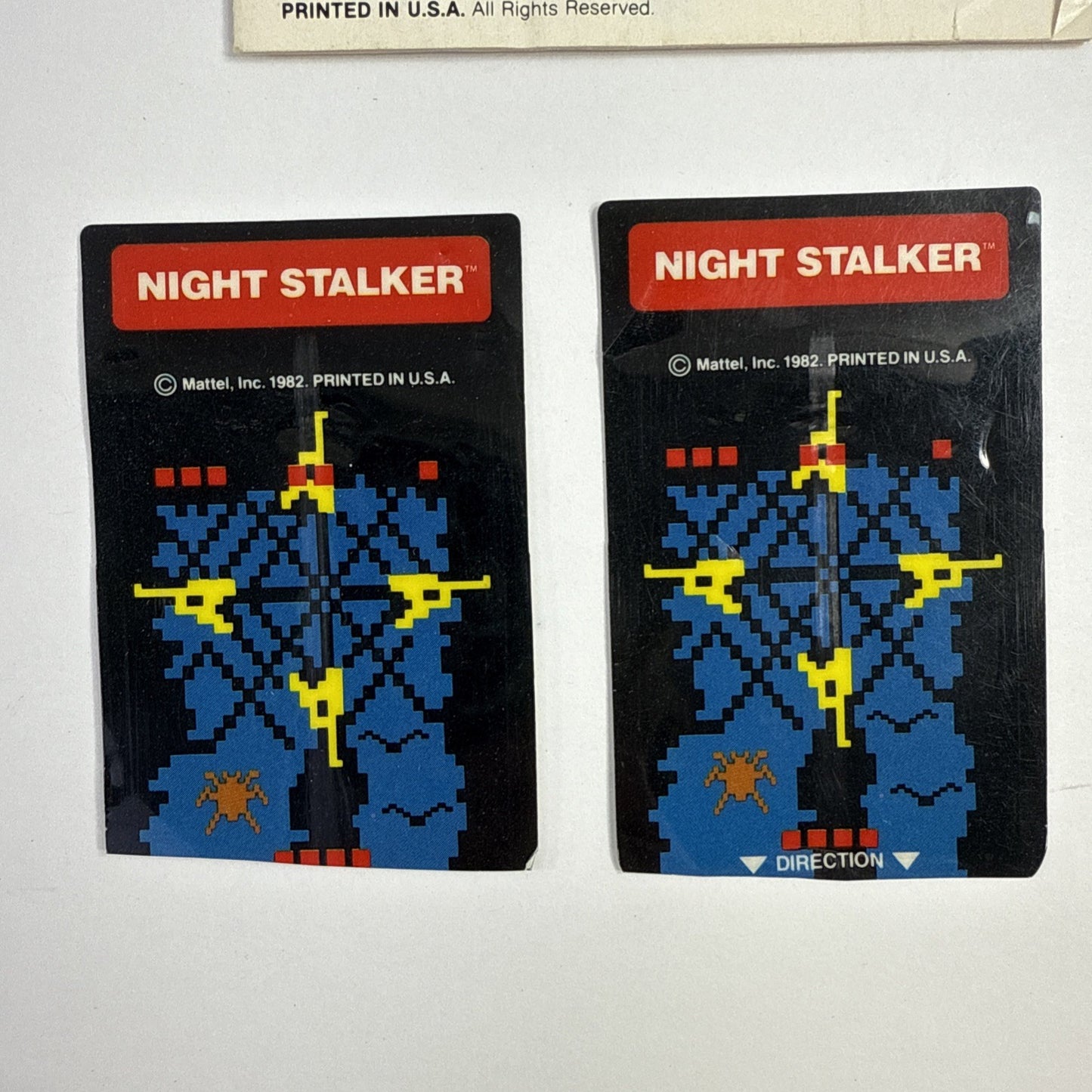 Night Stalker (Intellivision, 1982) Game Case Manual Overlays - Tested