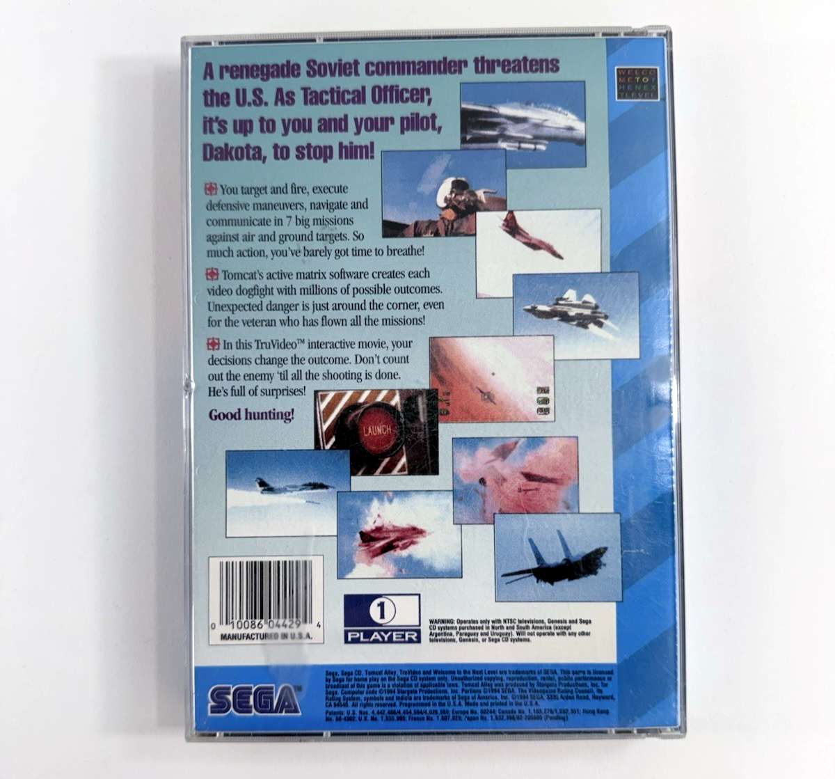 Tomcat Alley (Sega CD, 1994) Game Case Manual Registration Card - Tested
