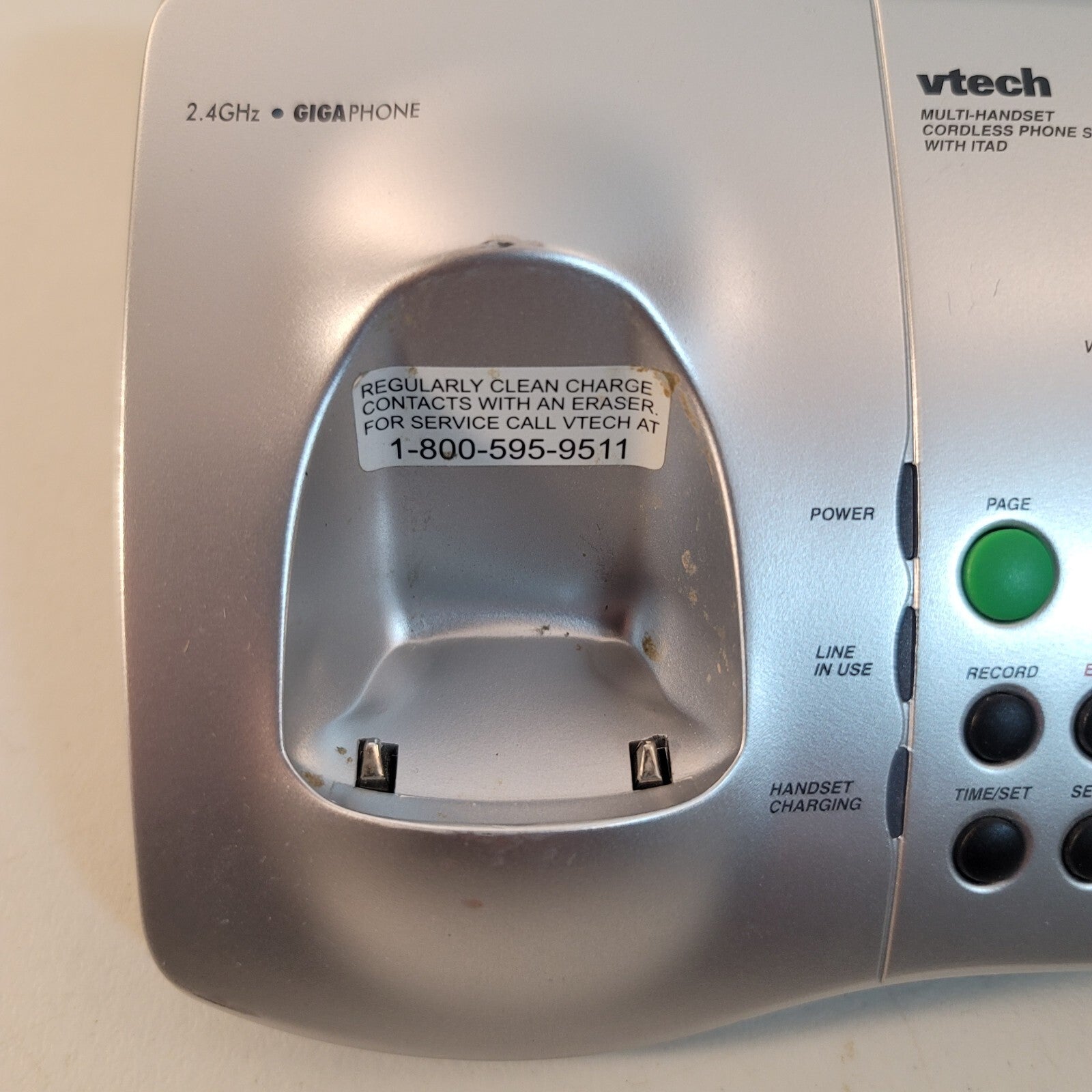 VTech 2.4V GIGA PHONE Cordless Phone Charging Base Model 2461 and Power Supply