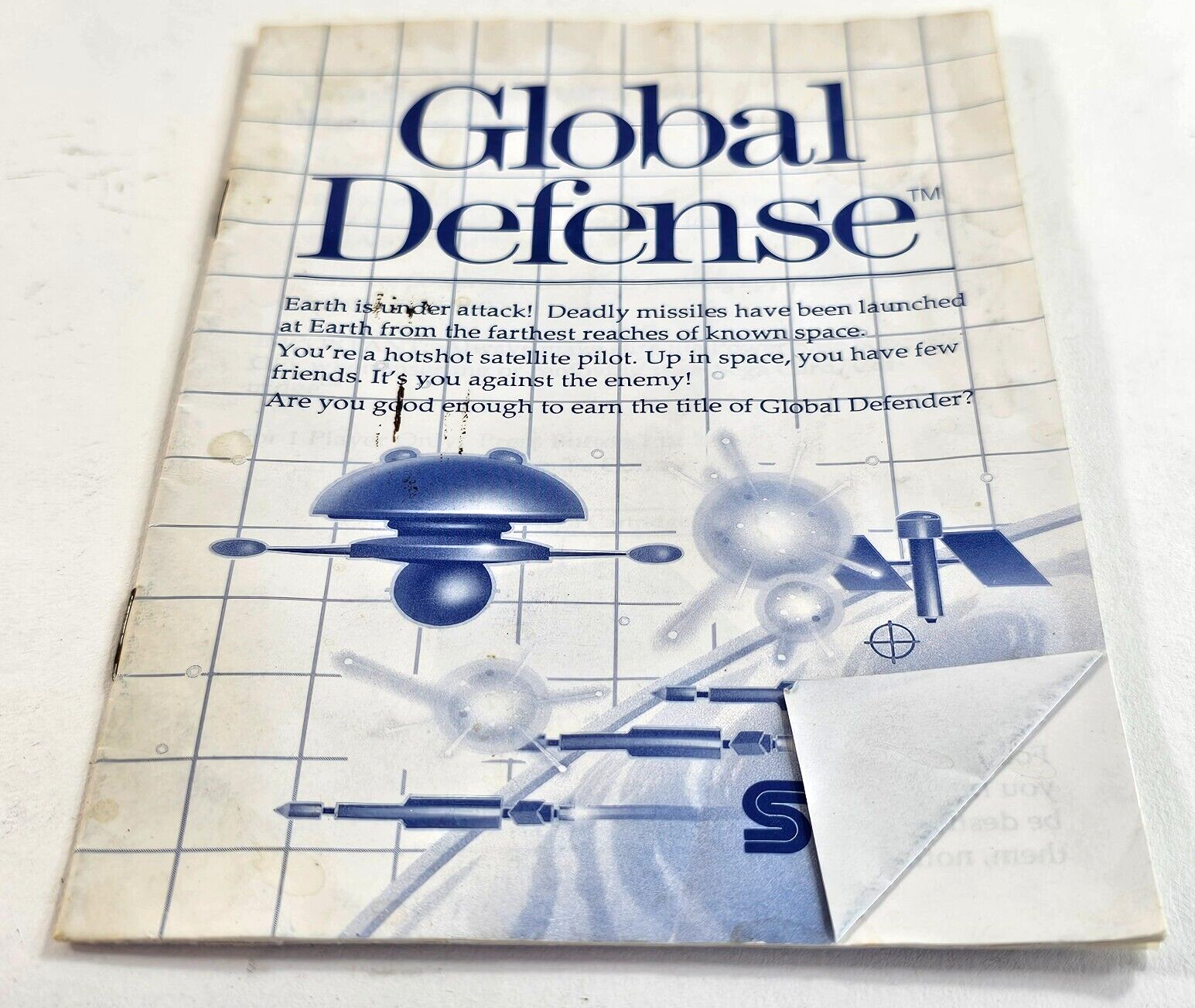 Global Defense (Sega Master System, 1987) Game Case Manual - Tested and Working