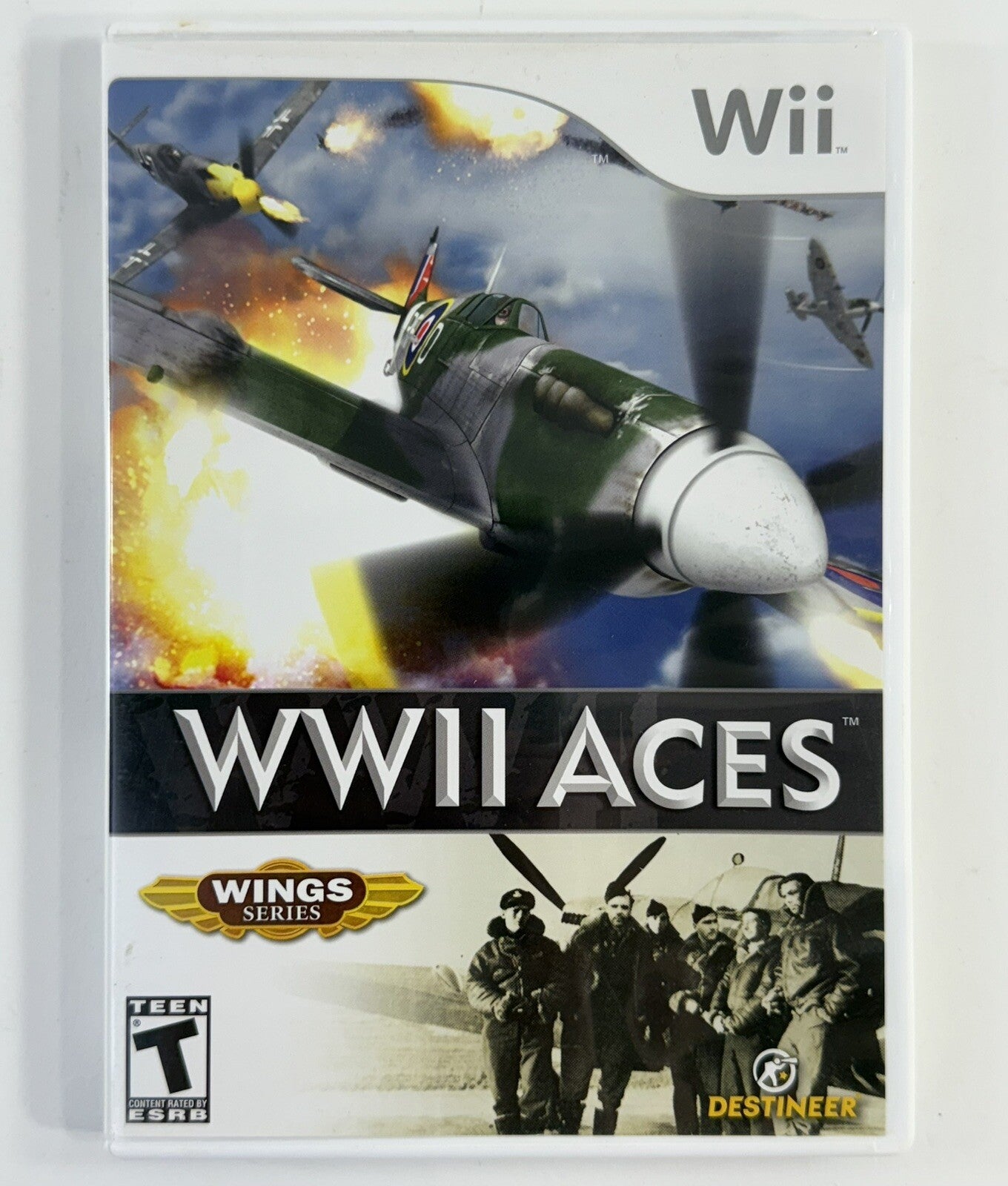 WWII Aces (Nintendo Wii, 2008) Game Case Manual - Tested and Working