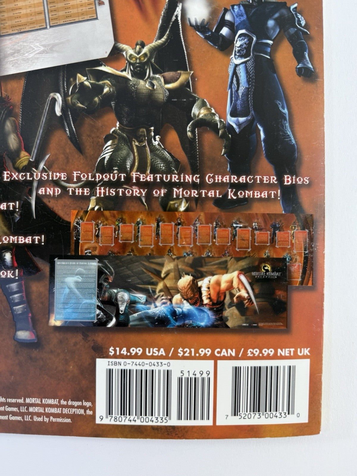 Mortal Kombat Deception Strategy Guide (Paperback, 2004) with Poster Brady Games