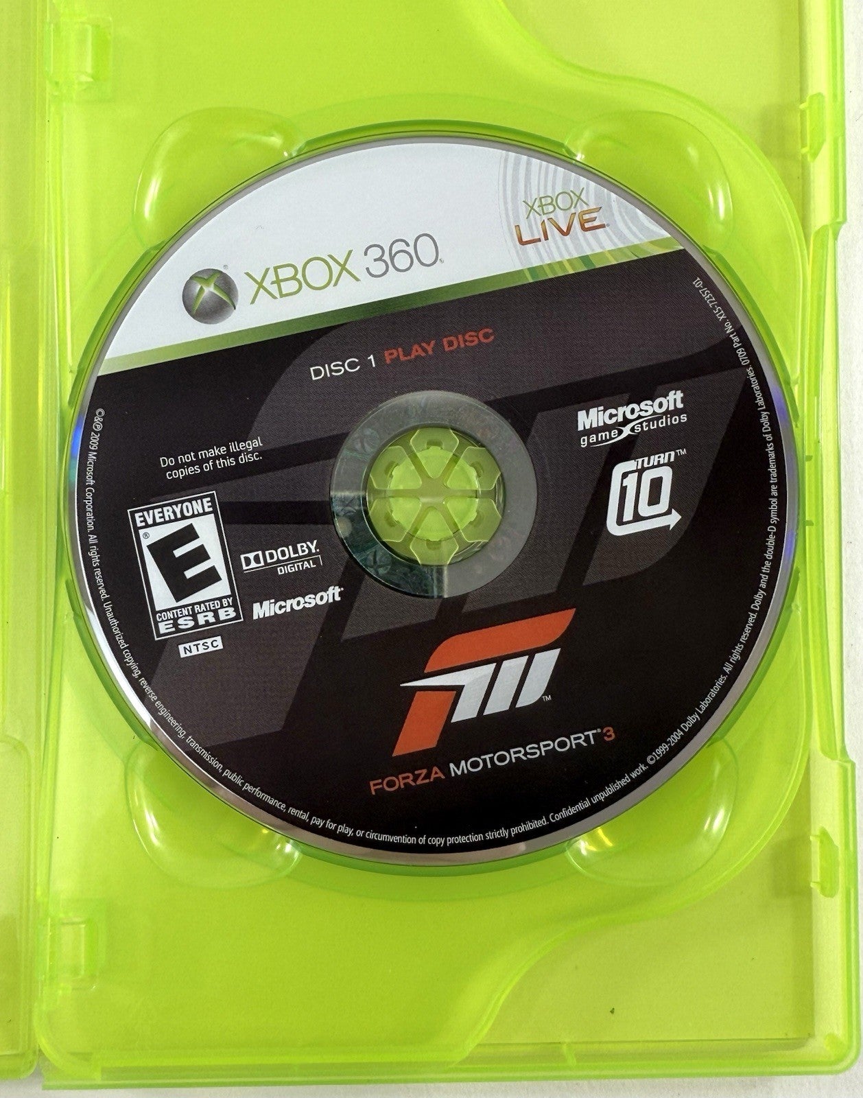 Forza Motorsport 3 (Microsoft Xbox 360, 2009) Game Case Manual Insert - Tested