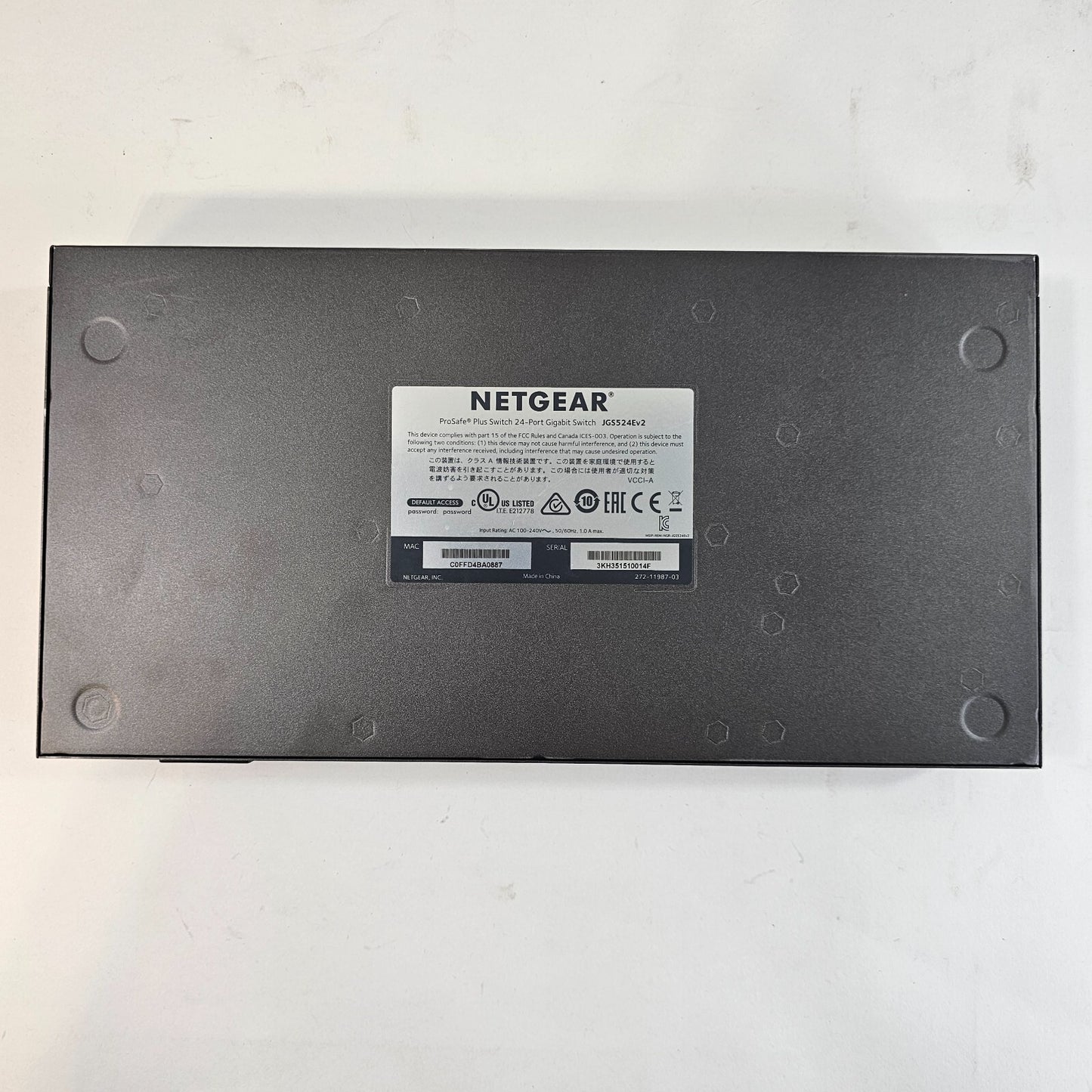 NETGEAR JGS524Ev2 ProSafe 24-Port Gigabit Plus Network Switch - Tested & Working