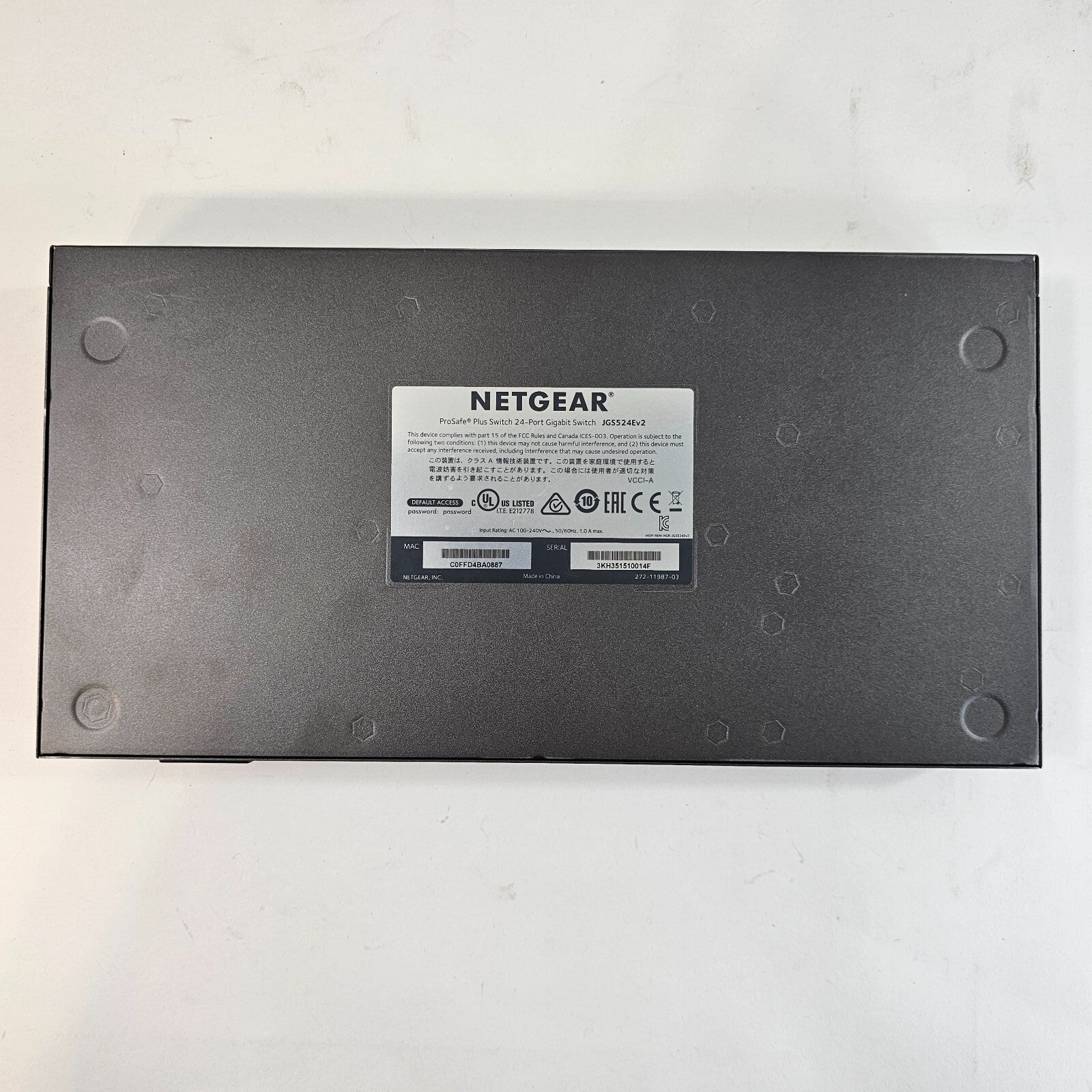 NETGEAR JGS524Ev2 ProSafe 24-Port Gigabit Plus Network Switch - Tested & Working